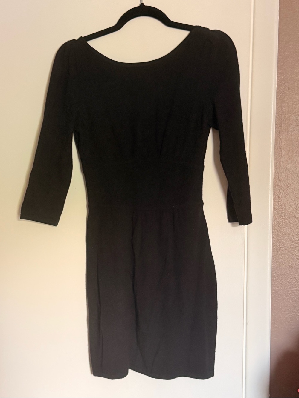 Express Black Knit Scoop Neck Sheath Sweater Dress